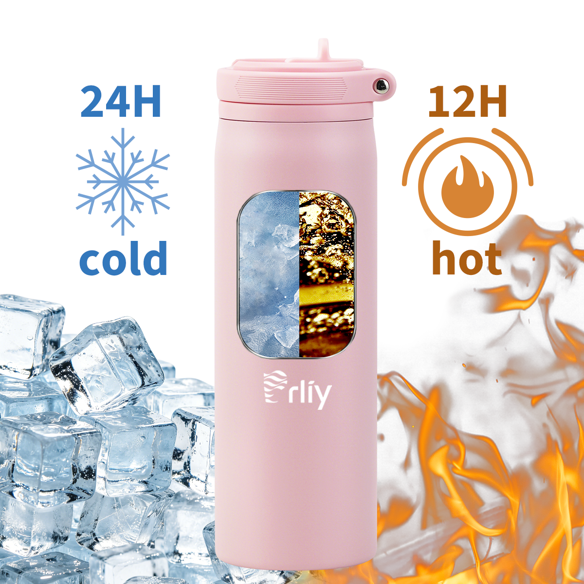 24oz double wall vacuum insulated water bottle