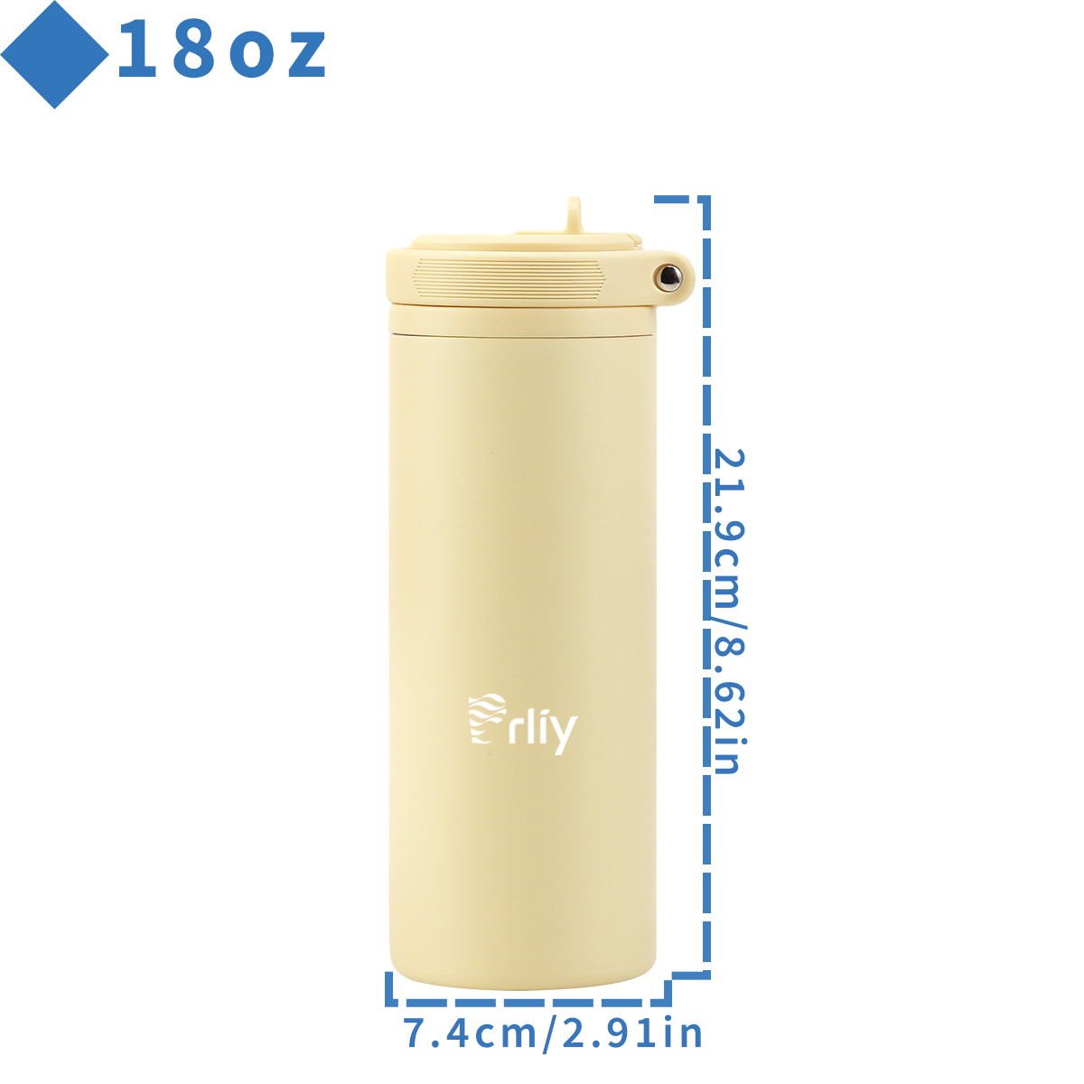 18oz hidden handle insulated water bottle dimensions